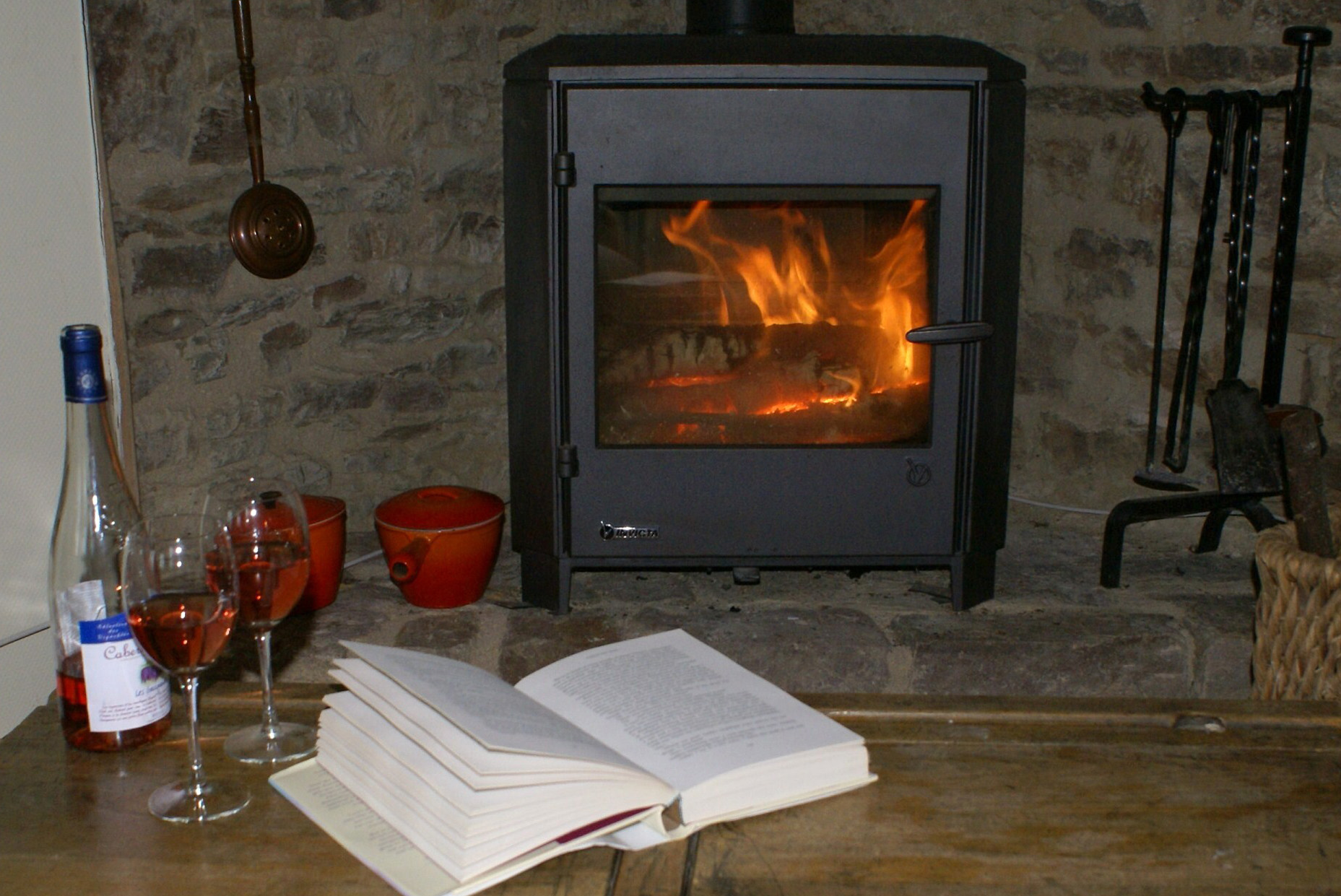 Delightful woodburner at Eco-Gites of Lenault in Normandy