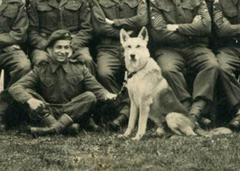 Private Emile Corteil with 'Glen'