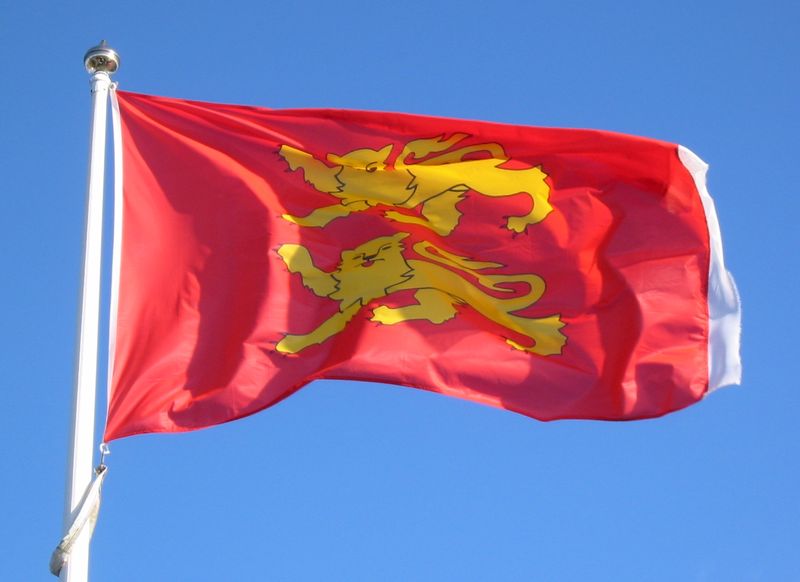 The 2 Lions flag of Normandy