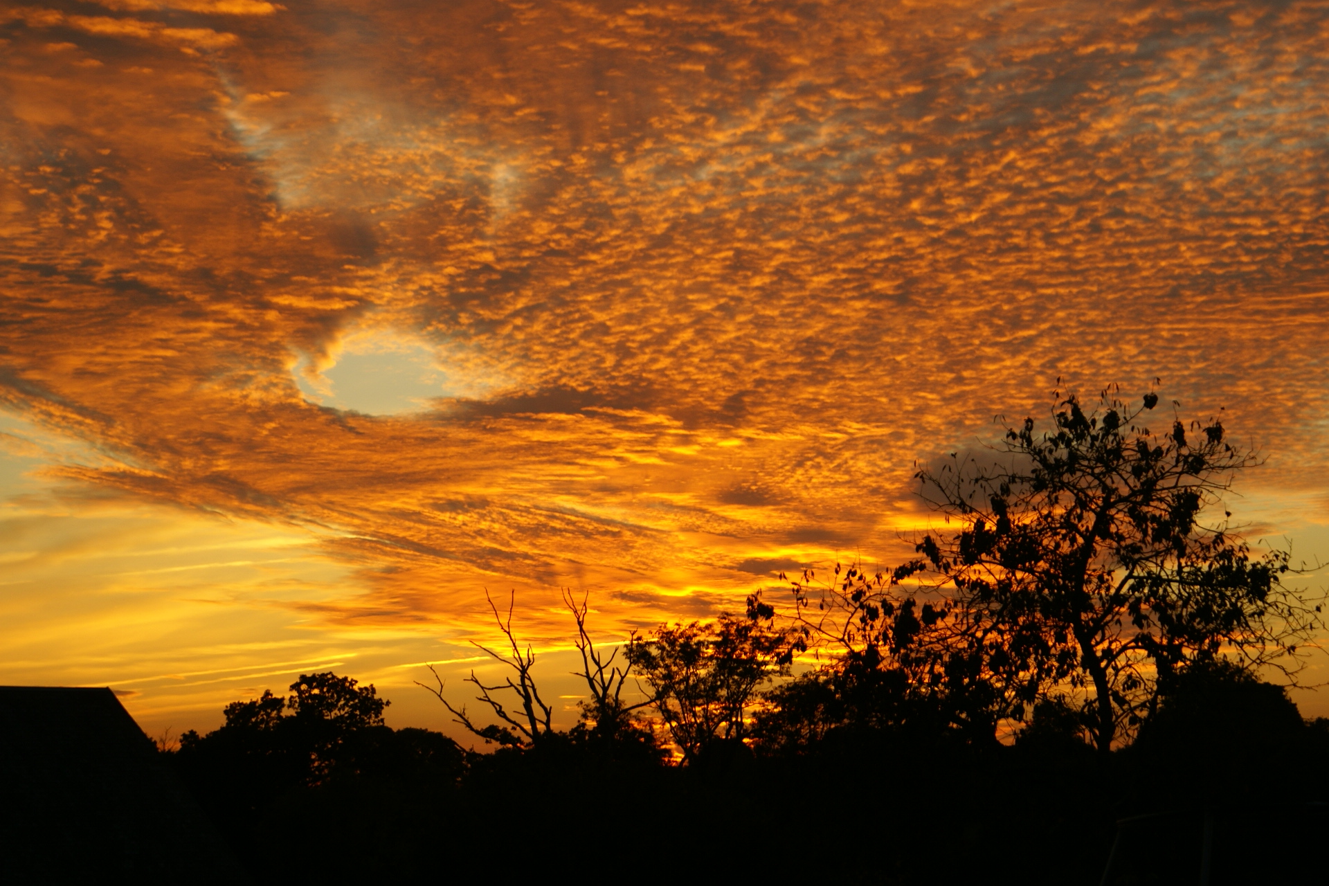 October sunset at Eco-Gites of Lenault, Normandy