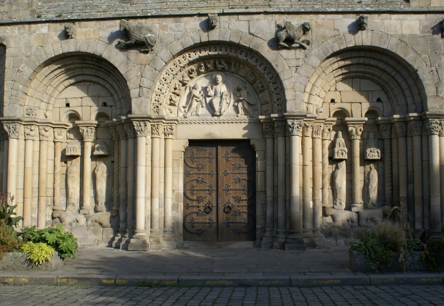 Carved entrance to St Malo's Church, Dinan