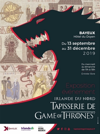 Publicity Poster for he visit of the Game of Thrones Tapestry to Bayeux