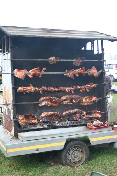 Spit roast at the Foire Millénaire de la Sainte-Croix in Lessay, Normandy