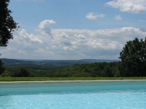 Dordogne views towards Sarlat from the pool