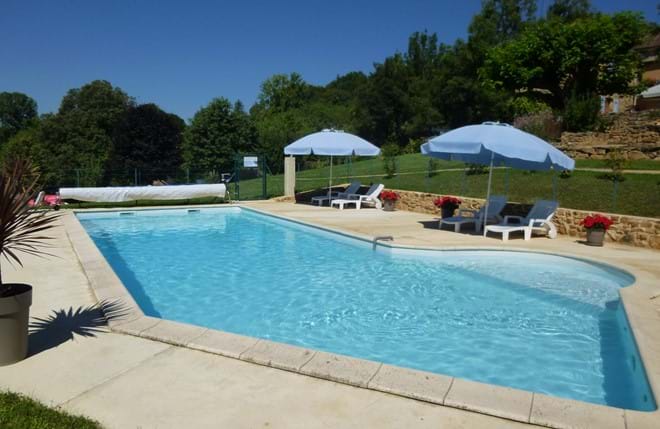 return to the gite from Sarlat and relax by the pool