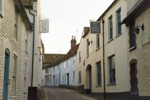 Blakeney High Street - Benbow Cottage is the white house on the right