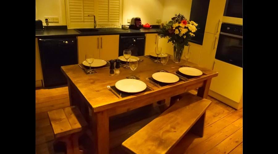Benbow Cottage kitchen with original wooden floor