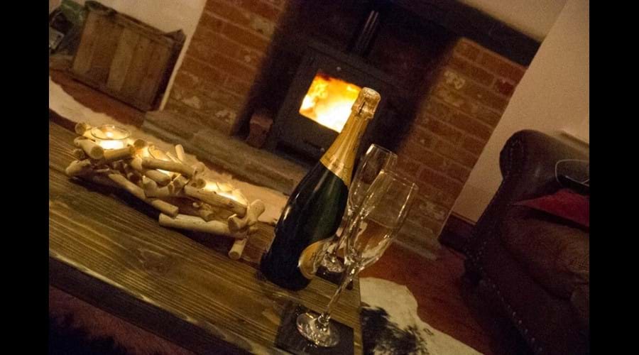 Benbow Cottage lounge with Wood Burner
