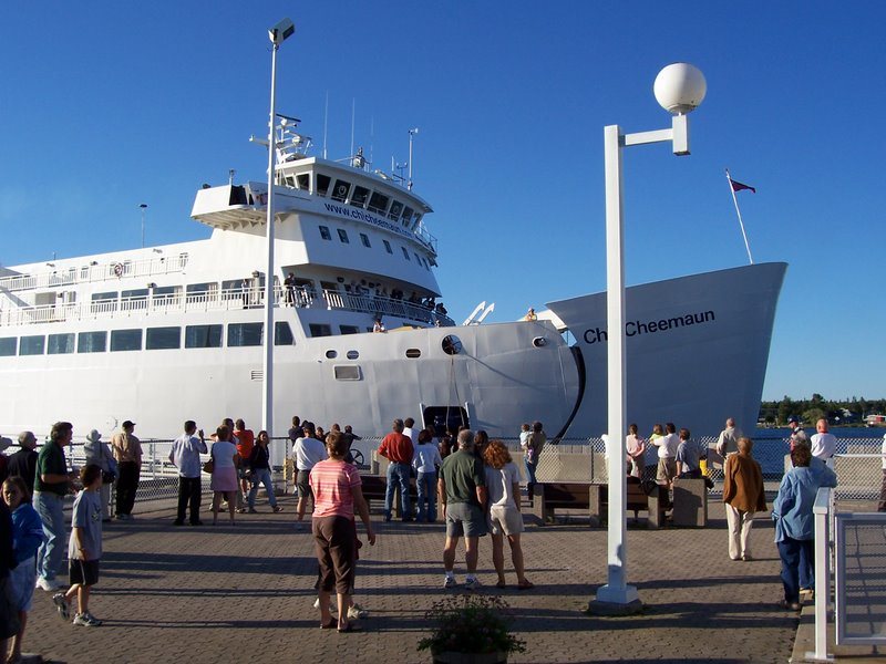 The Chi Cheemaun car ferry sails between Tobermory and South Baymouth on Manitoulin Island. 