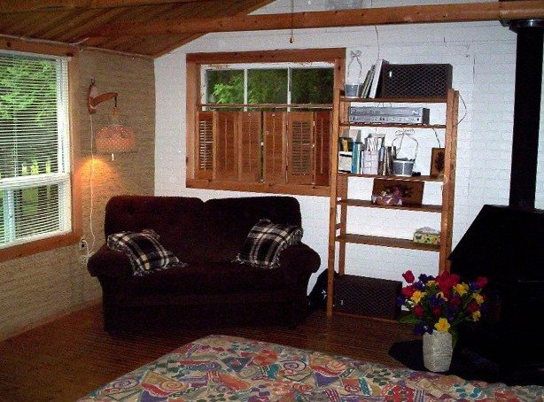 View of the inside the guest cabin. It