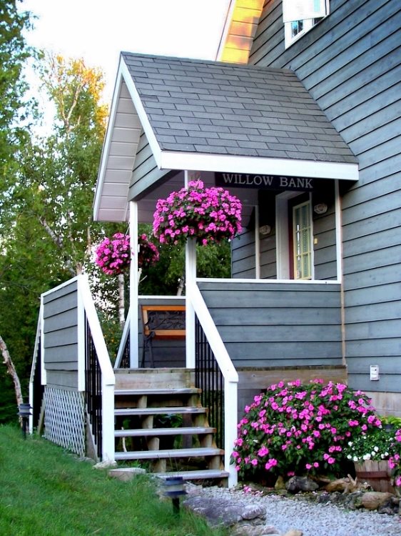 The back porch and the main entrance to the cottage 