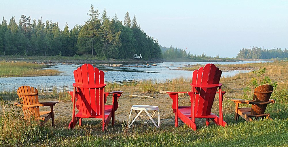This is a place to sit and and relax next to the water. It