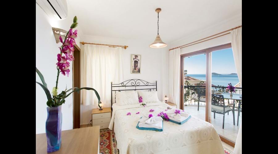 Kalamar Meltem Apartments Master Bedroom with Balcony and Sea Views