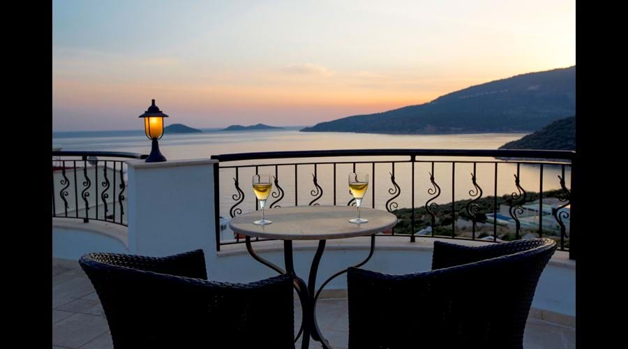 Kalamar Meltem Apartments Roof Terrace at Sunset