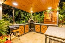 Outdoor Kitchenette with BBQ, Pizza Oven & Paella Kit