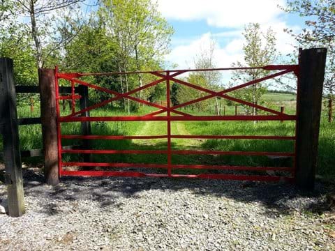 looking back - through the old forged gate.