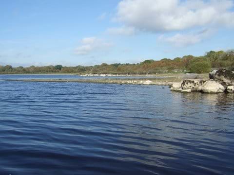 lough Gara close to cottage. Man made dwellings from Bronze age discovered here in 1952