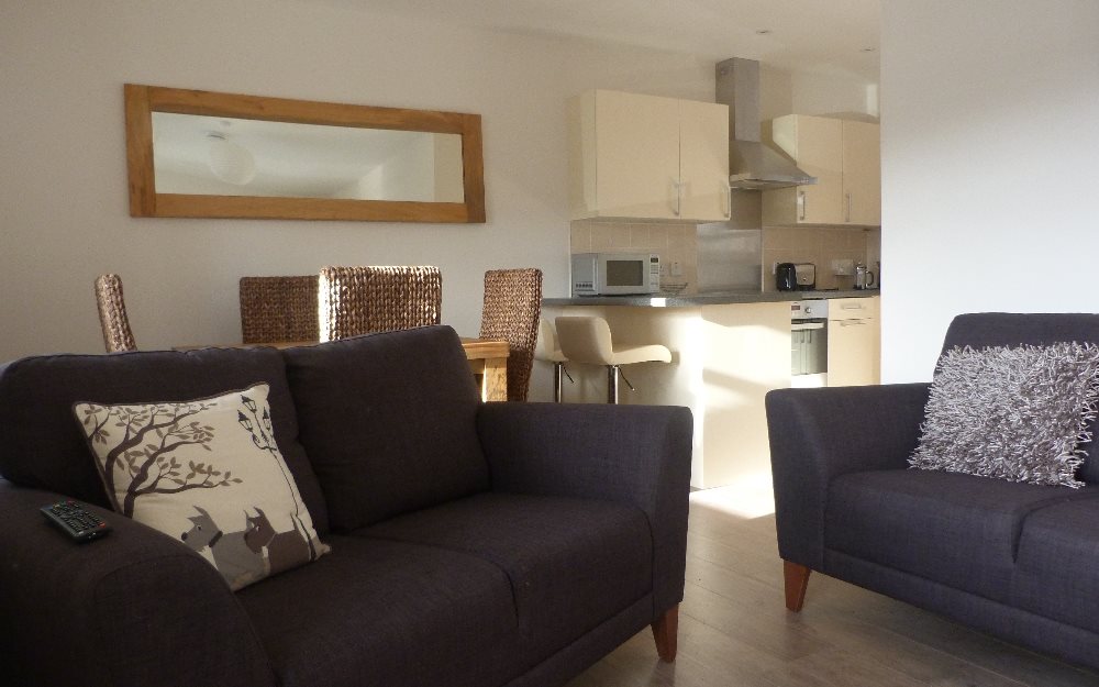 Open plan living and dining area