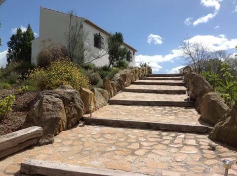Steps up to the casitas