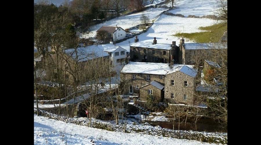 Kettlewell Town Head bridge in winter