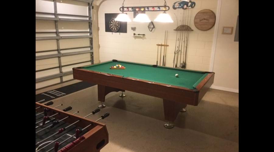 Fully airconditioned games room inc pool table, darts, table football/multi games table,playstation 2, TV,HiFi and high top table and chairs