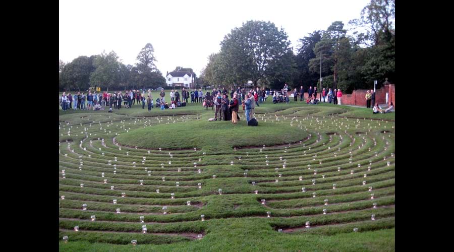 Ancient Turf Maze - last night of Maze Festival
