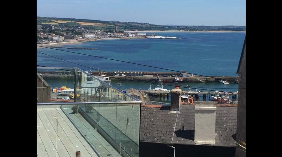 Sea-view from Seabreeze first floor glass balcony