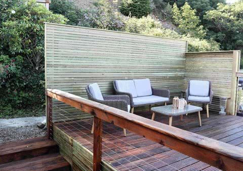 Seating area on the decking