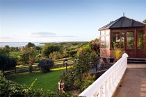 View from house over garden and lake