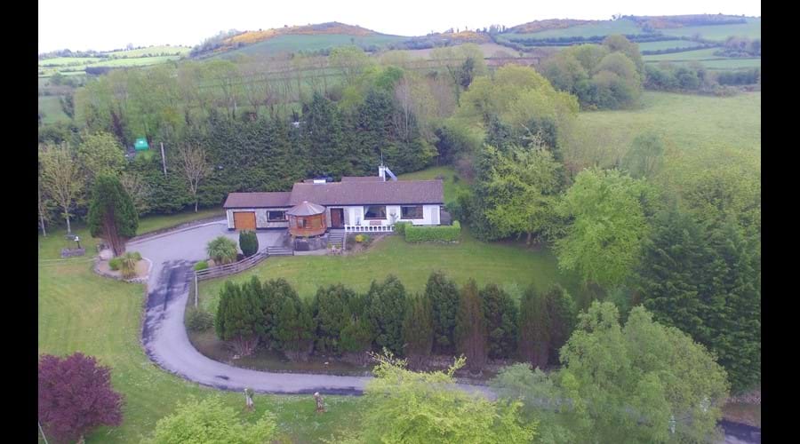 Aerial picture of house and garden
