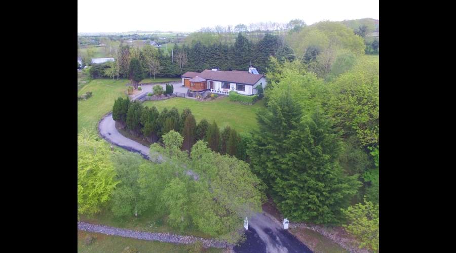 Aerial picture of house and garden