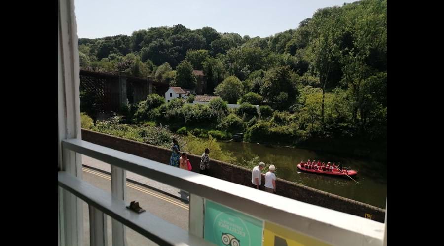 STUNNING VIEW OF THE IRON BRIDGE FROM THE ARMCHAIR AT IRONBRIDGE VIEW TOWNHOUSE