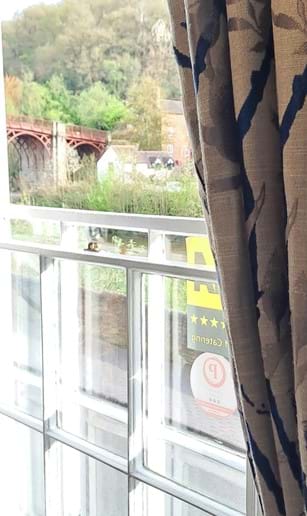 Stunning view of the Iron Bridge from the lounge