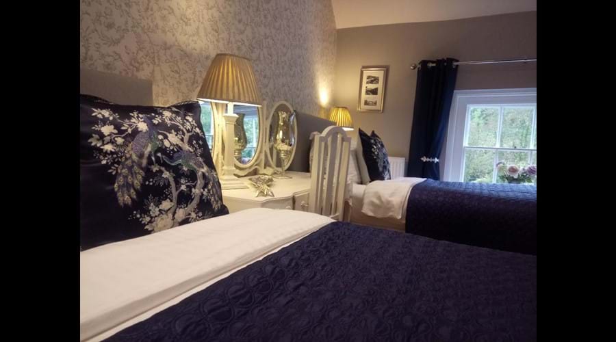 Luxury king size bed & Single bed - view of the Iron Bridge & river