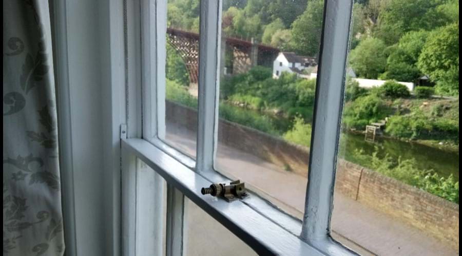 VIEW OF THE IRON BRIDGE FROM THE ARM CHAIR IN THE LOUNGE