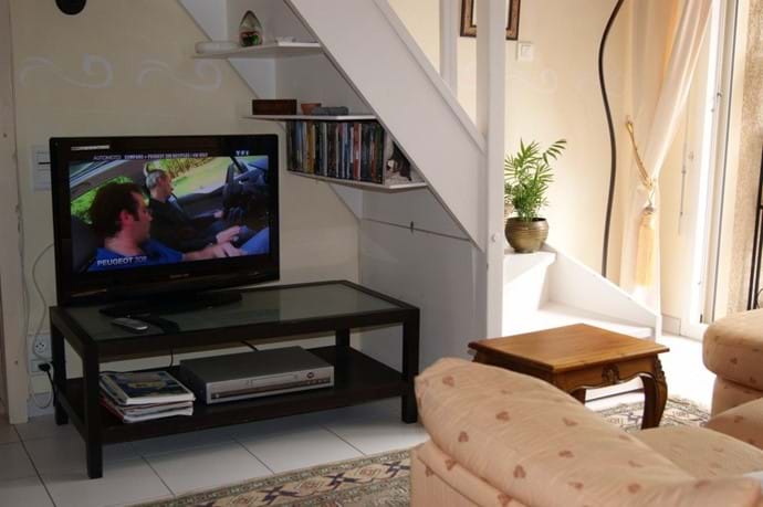 Espace télé avec lecteur et sélection de DVD