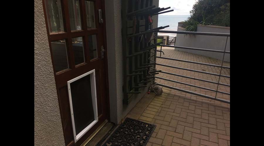Dog flap leading out of Boot Room