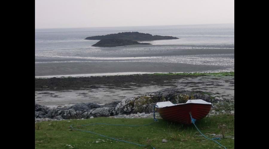 Beach with Seal island.