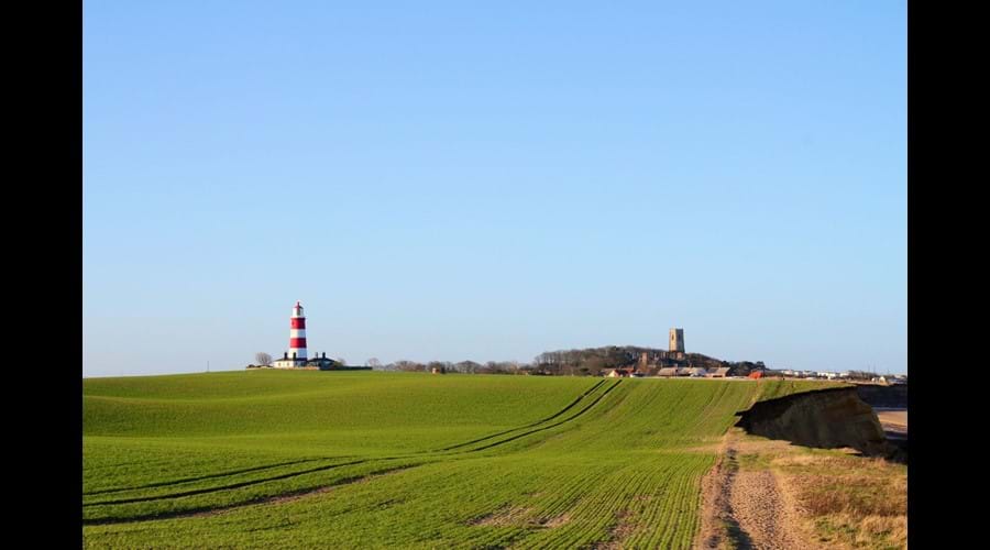 Happisburgh lighthouse and church