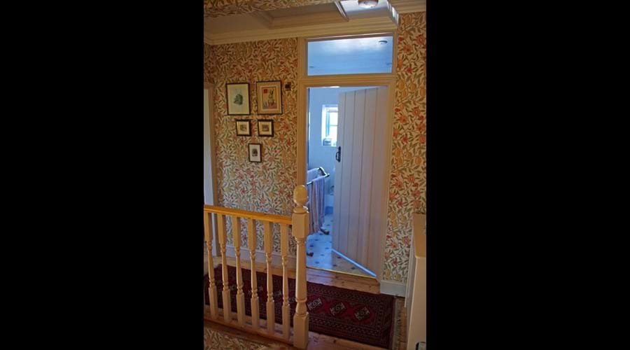Albion Cottage upstairs landing and bathroom