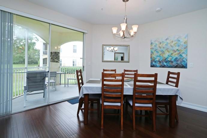 refurbished dining area in our 2 bedroom condo 7-108
