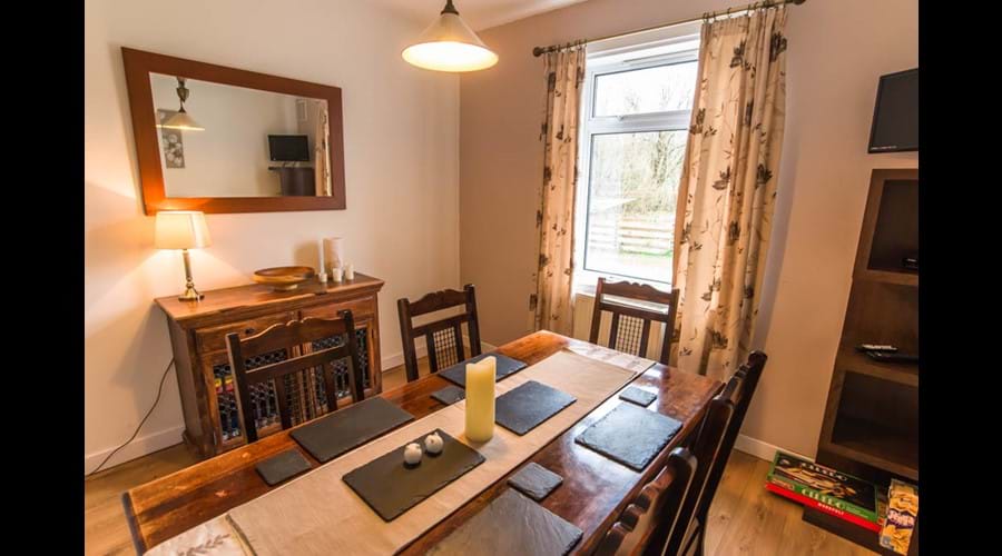 Dining room with TV
