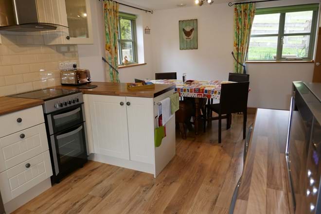 Kitchen Diner with Dishwasher, Double Oven, Microwave, Fridge, Freezer.