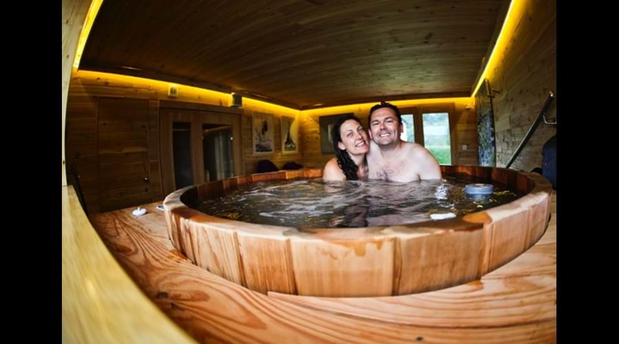 Guests enjoying the spa