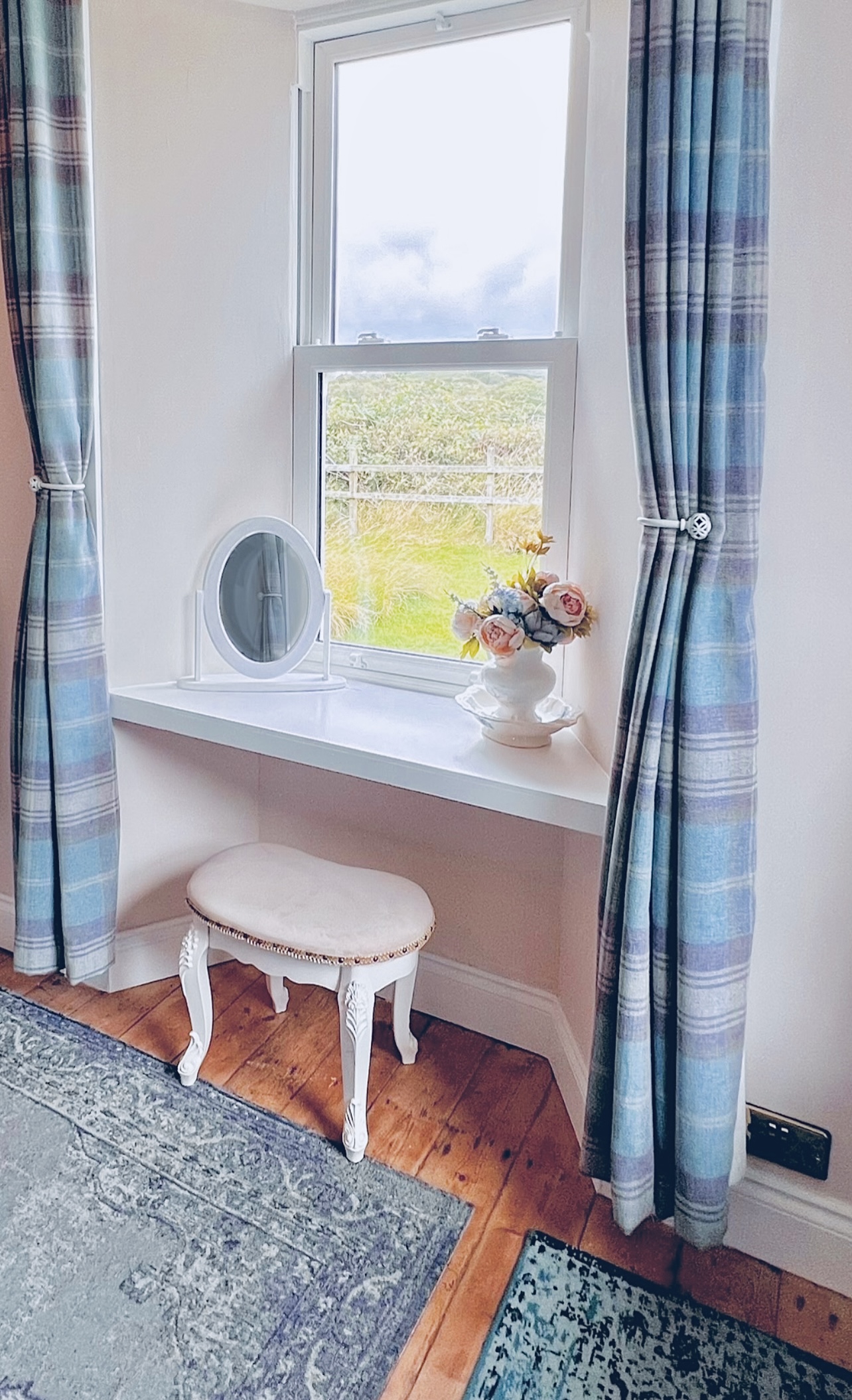 Each bedroom has a vanity area