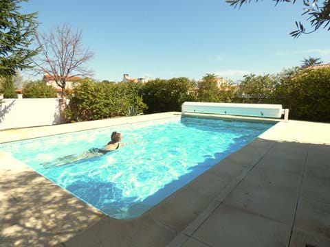 Swimming in the warm water in March