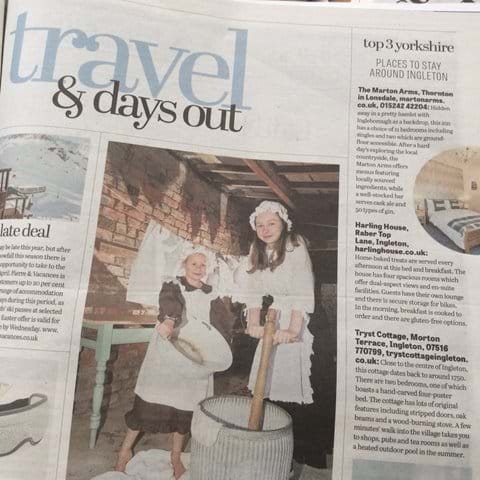 Tryst Cottage featured in the Yorkshire Post Travel Magazine March 2019