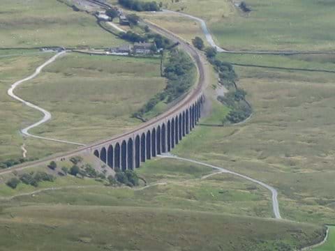 View of the Viaduct from the top of Whernside. The highest point in Yorkshire