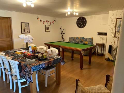 Dining area with Pool table