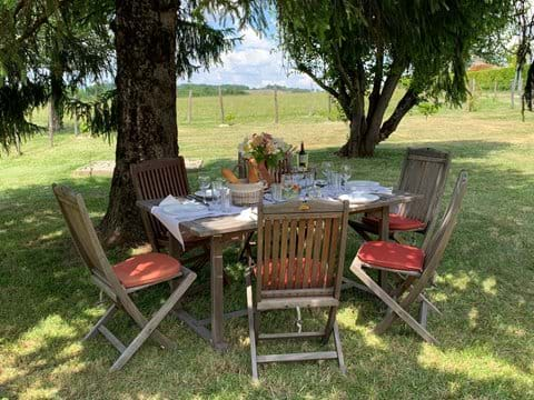 Wonderful views during a meal taken under the shade of the trees